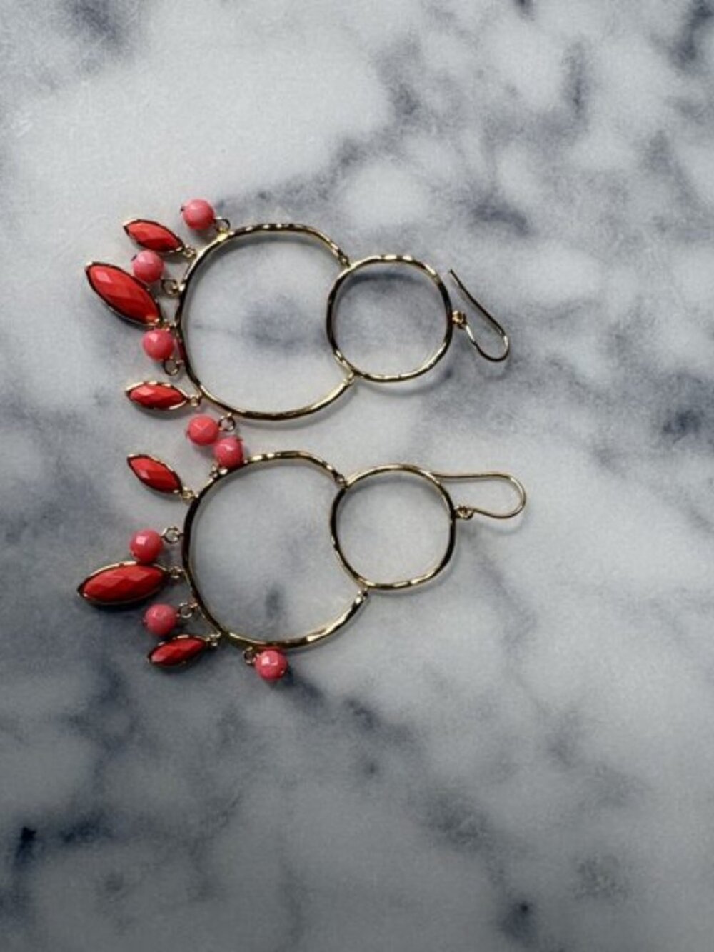 Gorjana Coral Marquise Dangle Hoop Earrings